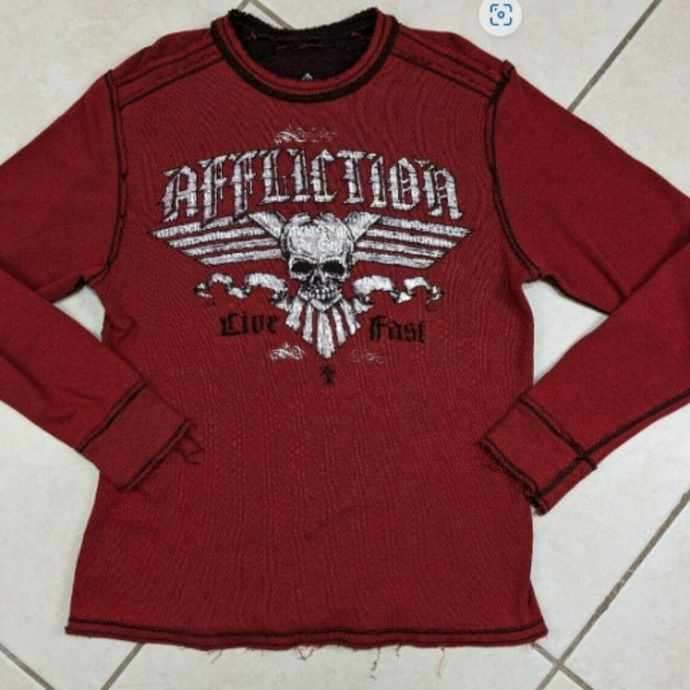 Affliction Mens XXL Thermal Reversible